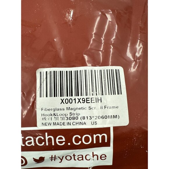 Yotache Fiberglass Magnetic Screen Door 32"x81" With Hook & Loop Strip - Picture 2 of 5